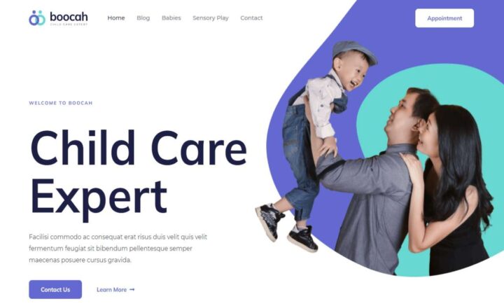 Child Care Expert Personal Portfolio Website Design