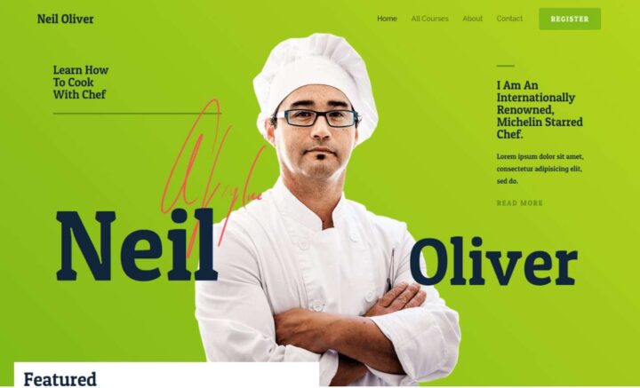 Cooking Course Selling Website Design