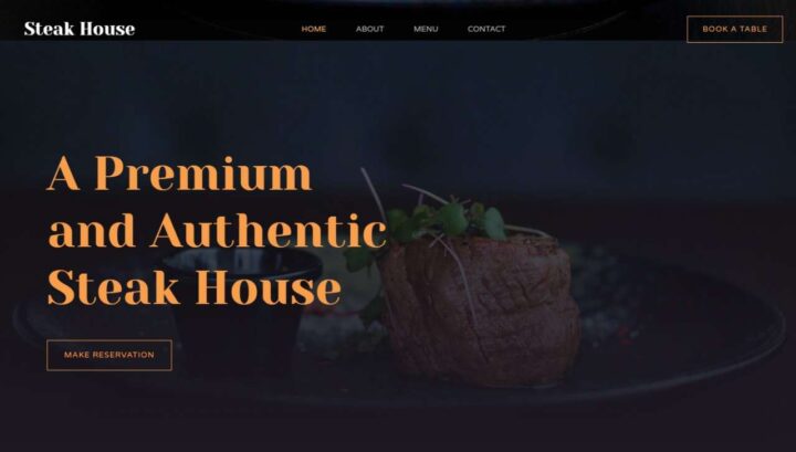 Restaurant Menu and Booking Website Design