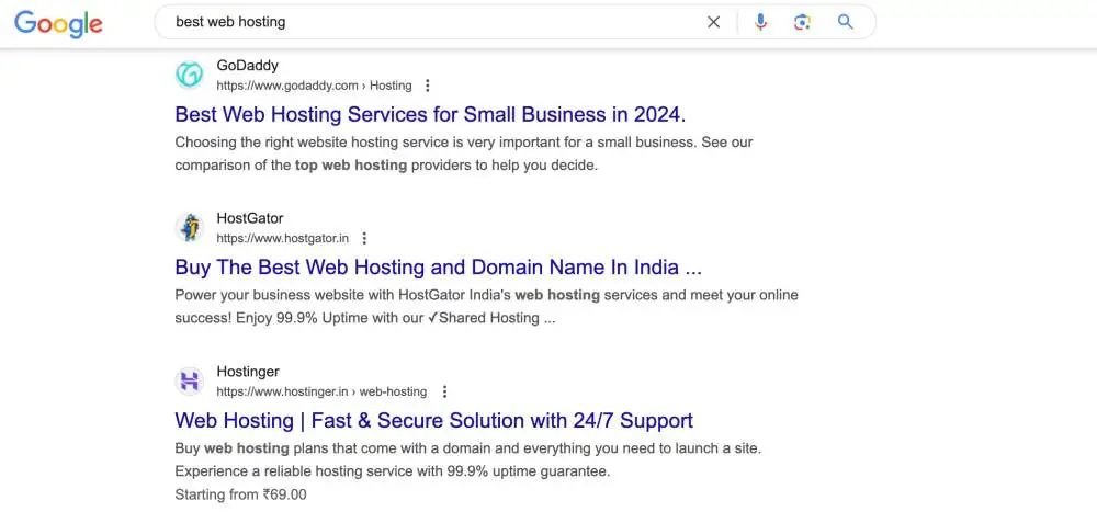 hosting search google
