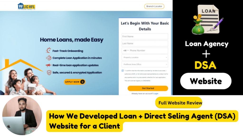 New Project Completed: Loan Agency Website for DSA (Direct Selling Agent)