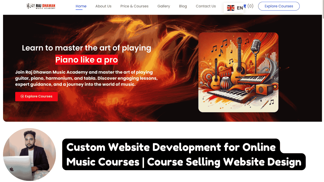 Learn how Custom Website Development for Online Music Courses can help grow your business. Create a professional platform for teaching music online.
