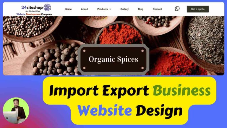 Import Export Business Website Design