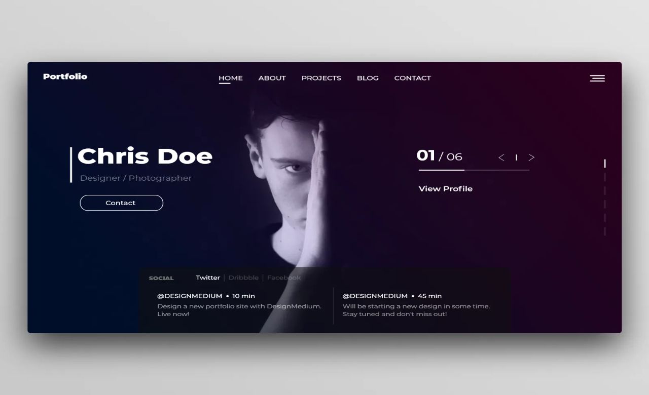 Modern Portfolio Website Design in Kolkata