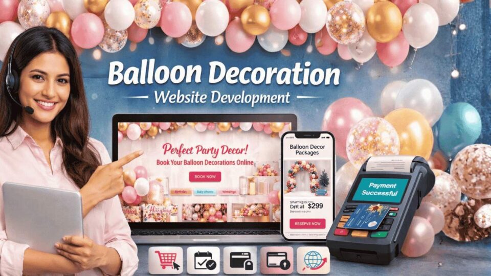 Balloon Decoration Website with Online Booking & Payments | End to End Development Completed | Review