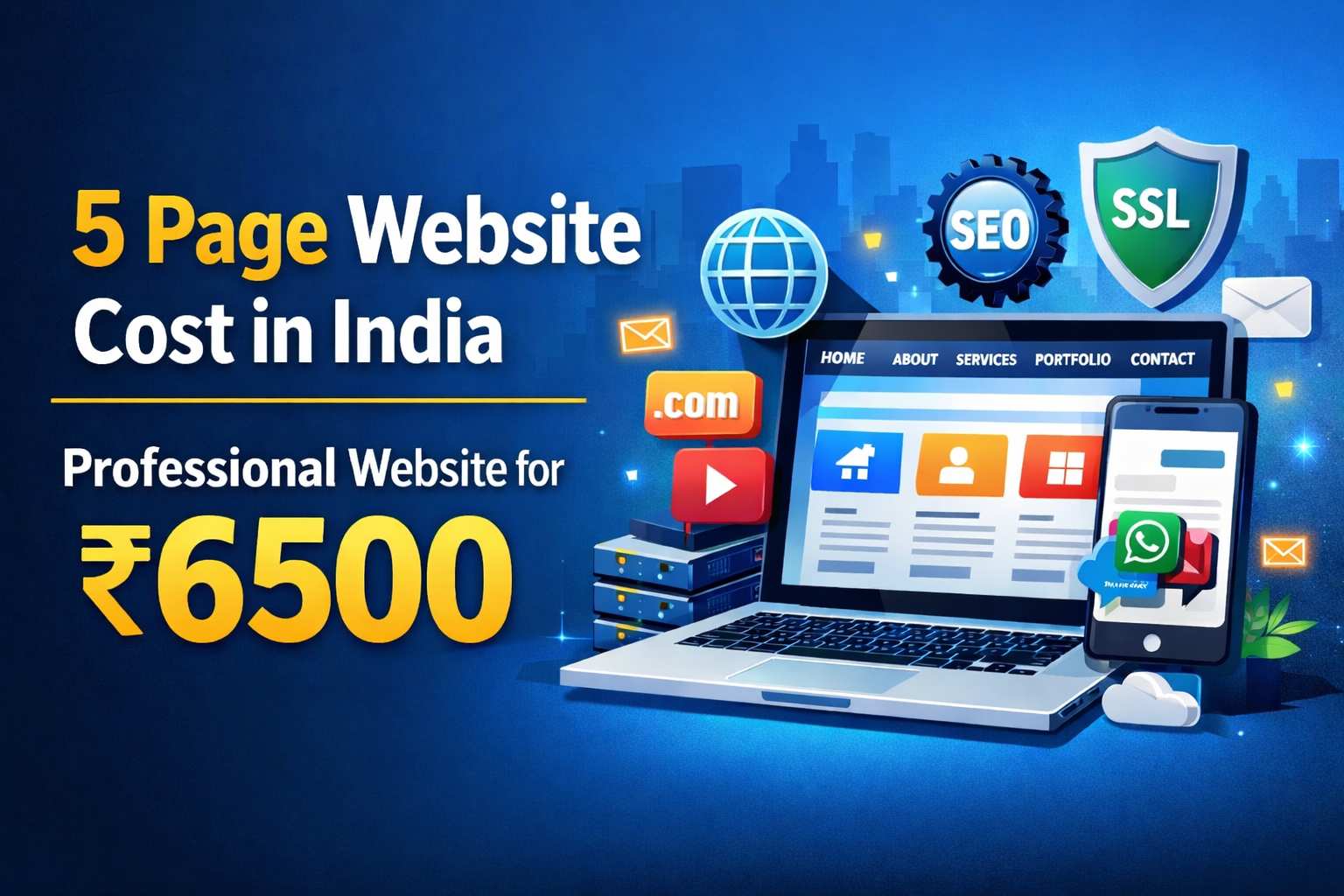 5 page website cost in india