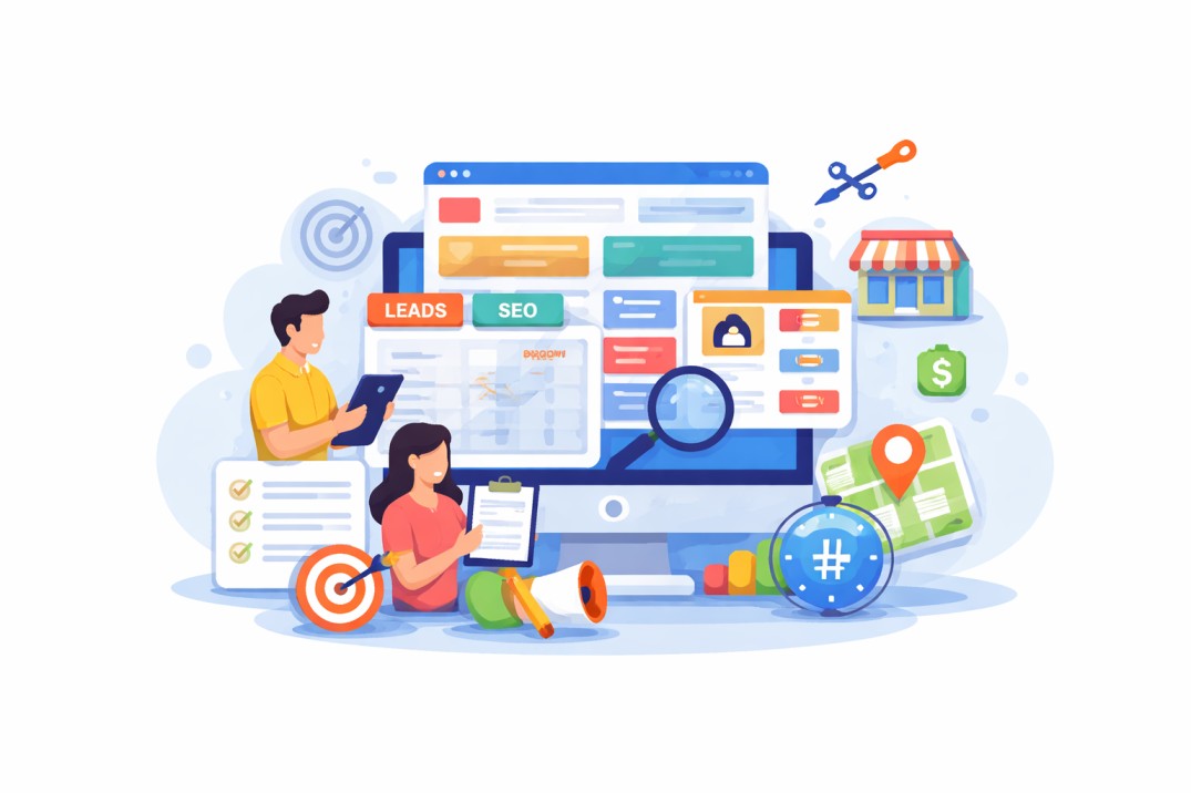 Business website planner illustration