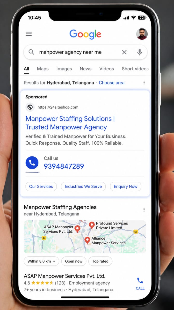 Google ads for Manpower agency