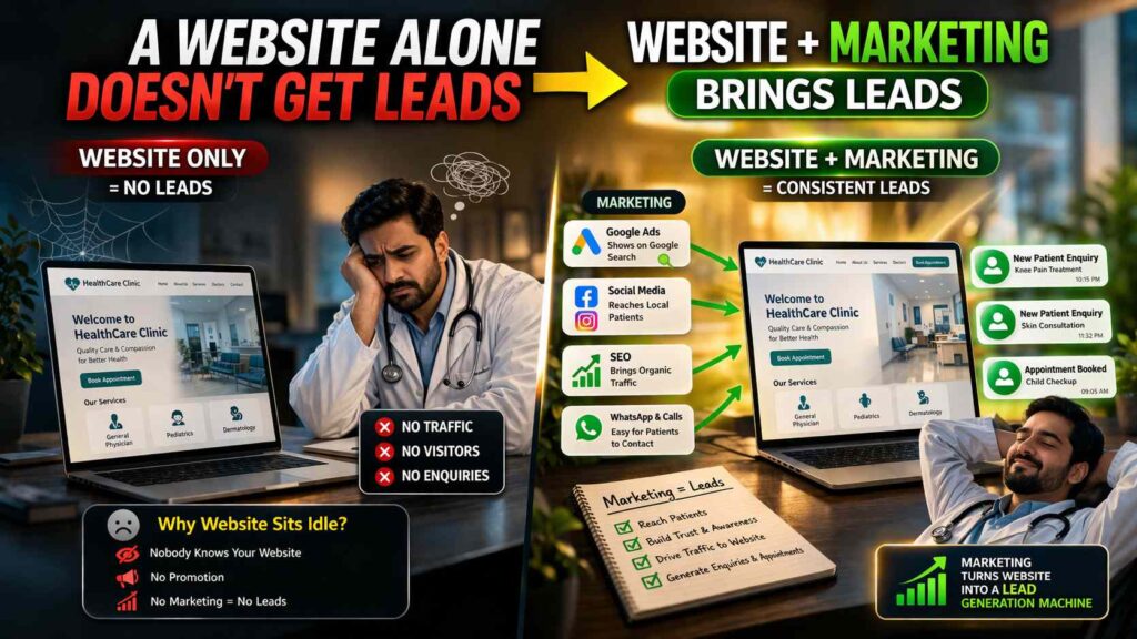 website does not get leads alone