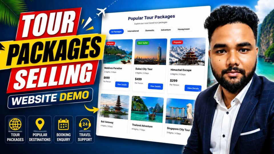 Travel Agency Website Demo – Latest Tours & Travels Website Project Completed by 24siteshop