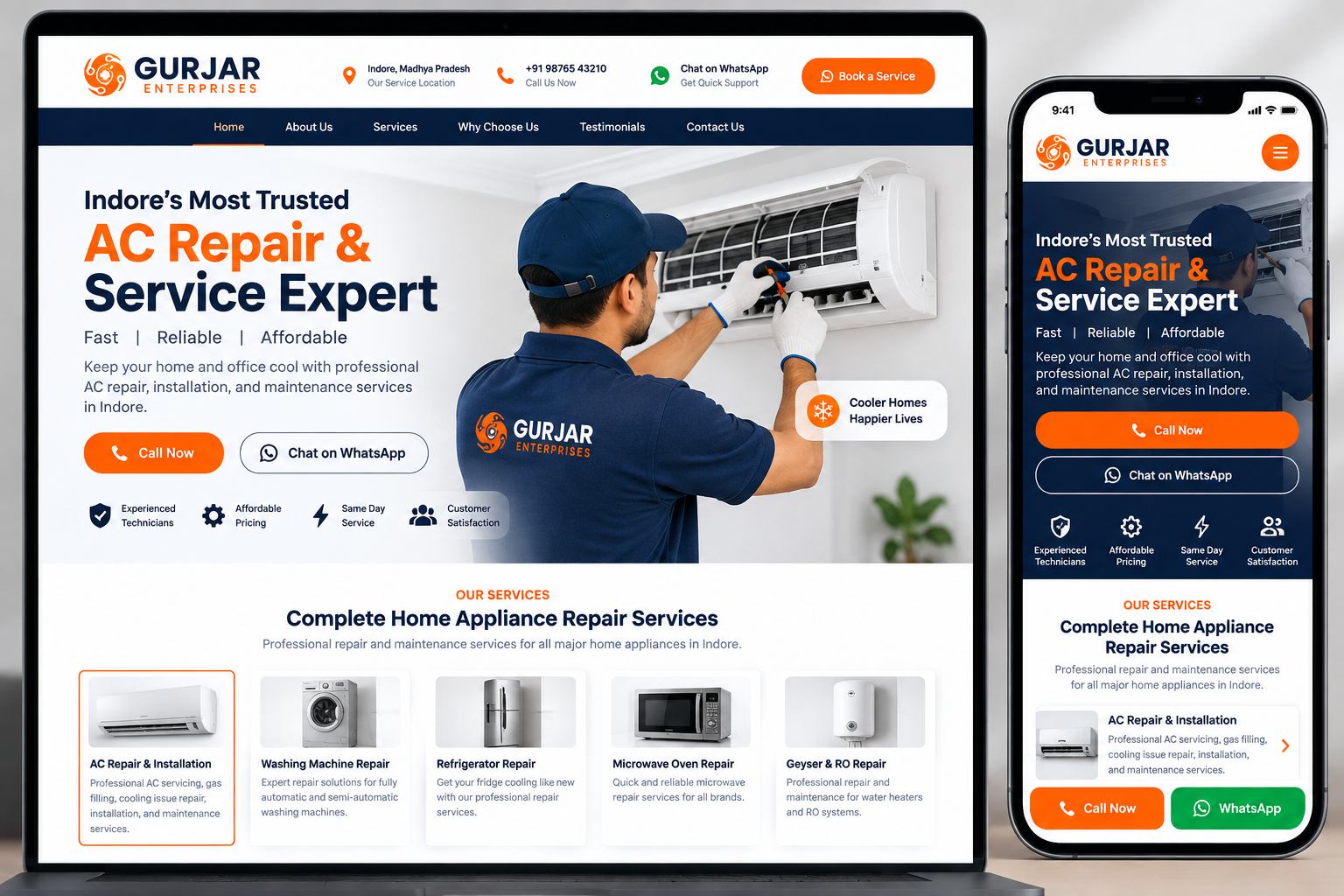 Website built by 24siteshop for a client based in another city