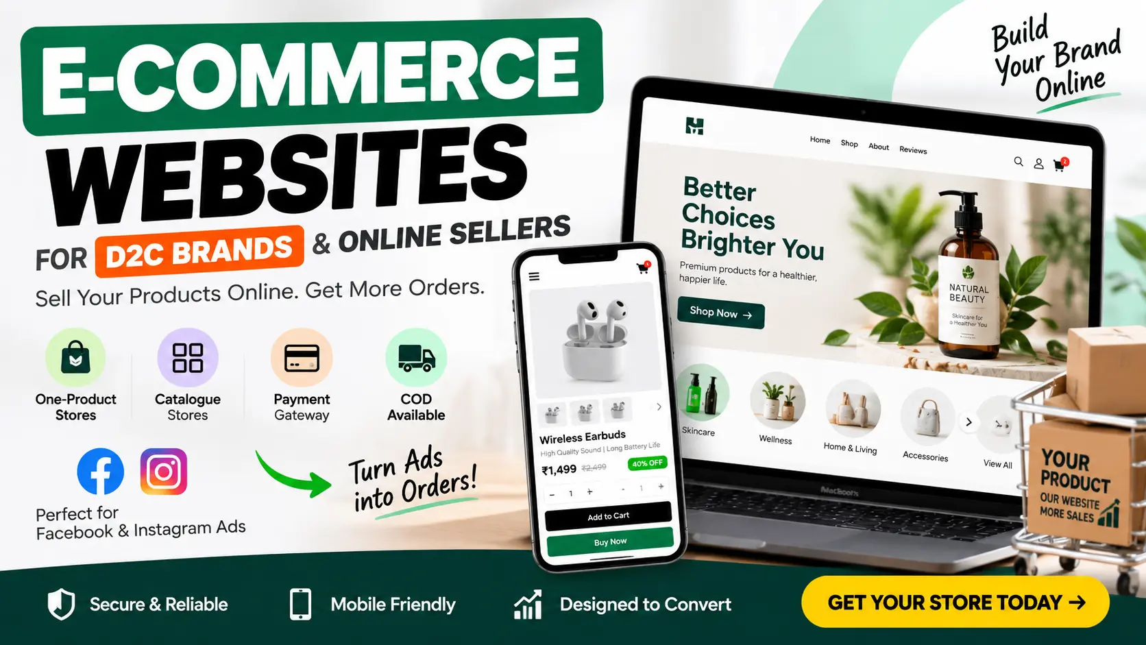 Ecommerce website design by 24siteshop — online store on desktop and mobile