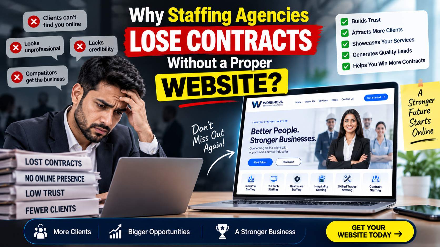 Why staffing agencies lose contracts without a proper website