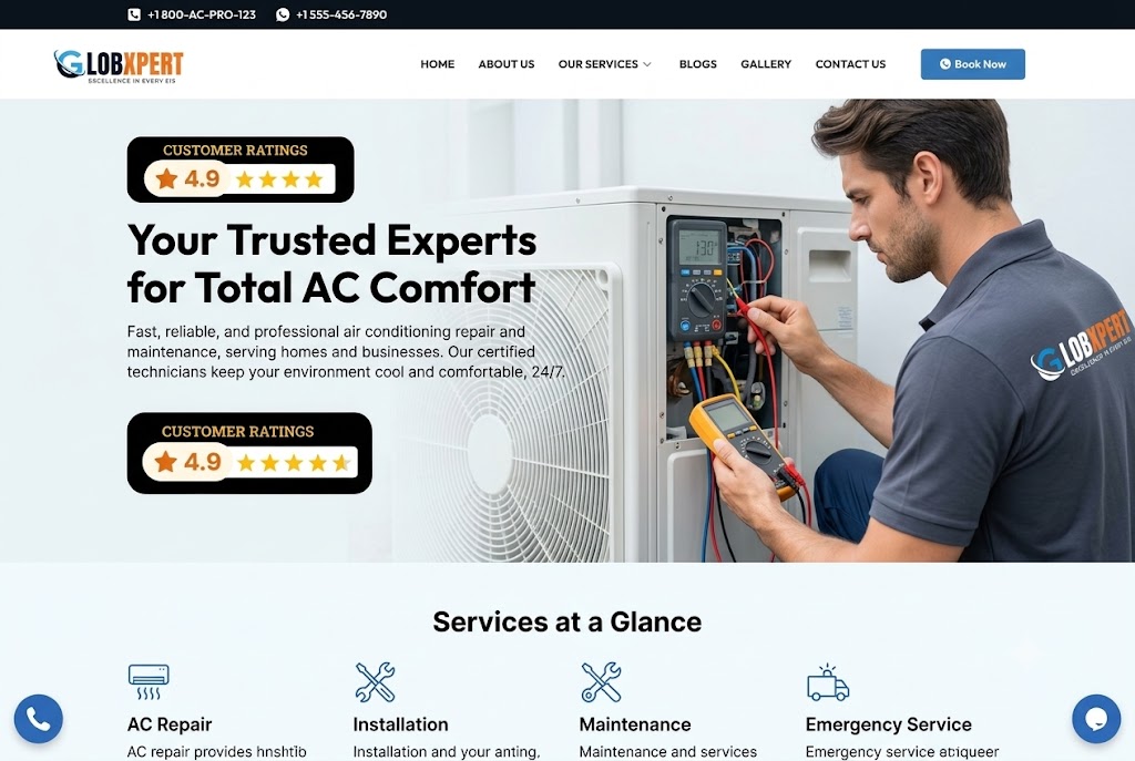 Repairing Services Website Design — Hyderabad Client Project
