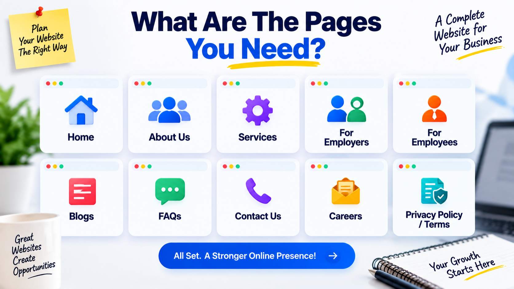 The pages and sections a staffing and manpower agency website needs
